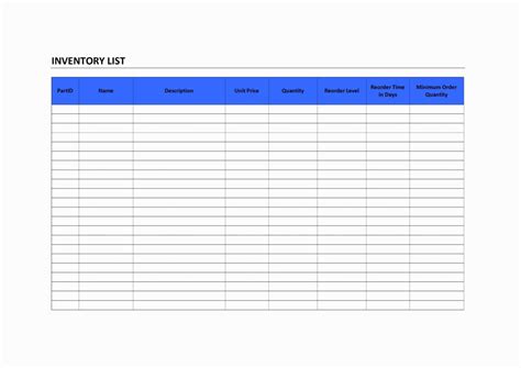 Printable Small Business Inventory Spreadsheet Template - Printable ...