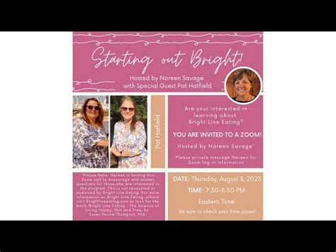 Starting Out Bright Hosted By Noreen Savage With Special Guest Pat