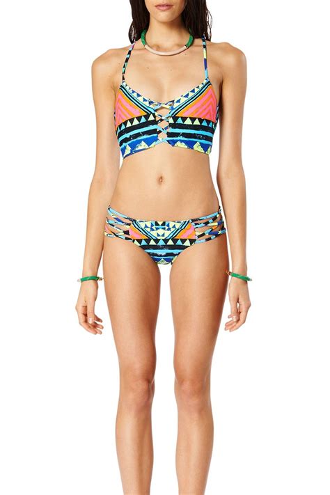 Mara Hoffman Reversible Lattice Weave Cami Bikini Top Woven Bikini