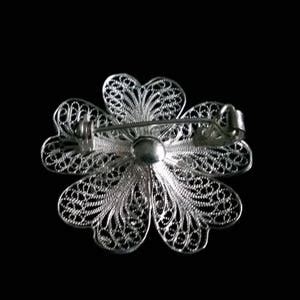 Flower Brooch Flor Magica Silver Brooch Filigree Brooch Sterling Silver