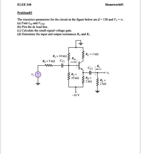 Solved Elee Homework Problem The Transistor Parameters For