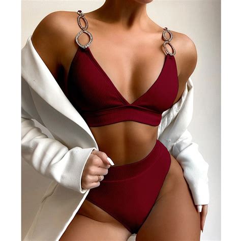 Ofreoo Womens Swimsuits Solid Two Piece Bikini Set Tankini Bra Swimsuit Praty Bathing Suit Deal