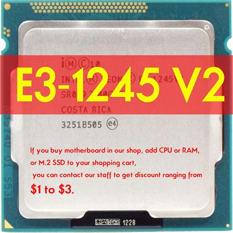 Xeon E3 1245 v2 E3- 1245v2 3.4GHz Used Quad-Core CPU Processor 8M 77W ...