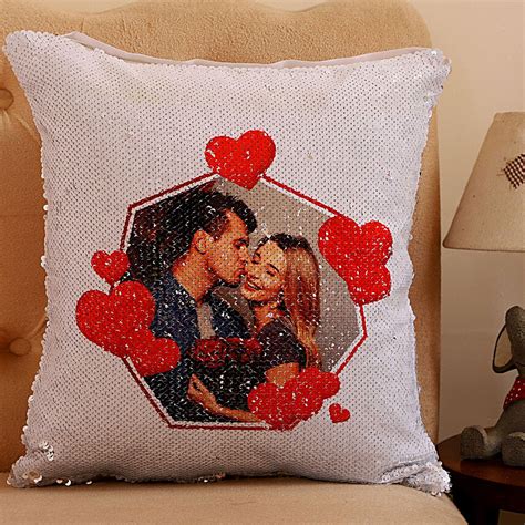 Buy Send In Love Personalised Sequin Cushion Online Fnp