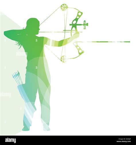 Archer training bow man silhouette illustration vector background ...