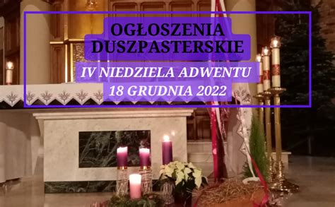 Grudnia R Iv Niedziela Adwentu Parafia Pw Nmp Kr Lowej