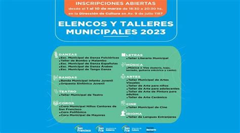 Abren Las Inscripciones Para Los Elencos Y Talleres Municipales 2023