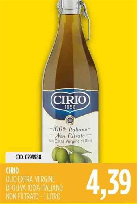 Offerta Cirio Olio Extra Vergine Di Oliva Italiano Non Filtrato