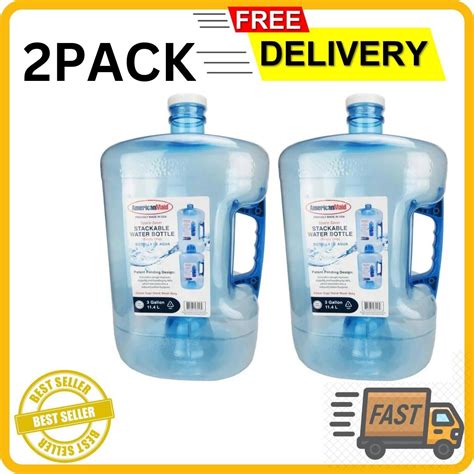 (2-Pack) 3 Gallon Stackable Water Bottle Jug BPA