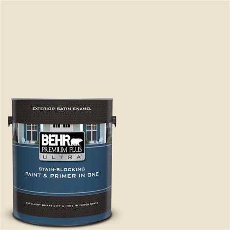 BEHR Premium Plus Ultra 1 Gal UL160 12 Ivory Lace Satin Enamel