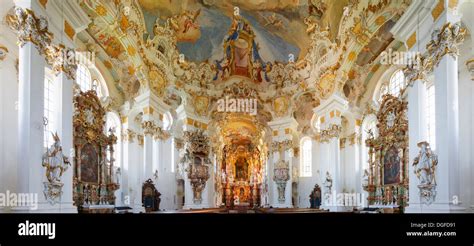 Interior Wieskirche Church Or Pilgrimage Church Of Wies Unesco World Heritage Site Wies