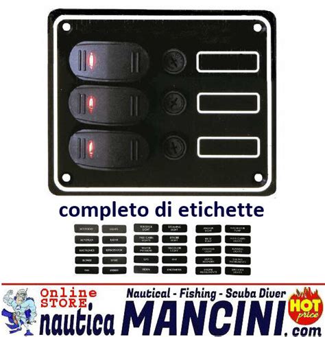 Pannello Elettrico Quadro 3 Interruttori Luminosi LED 13 5x9 5H Cm 036