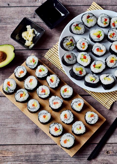 Vegan Sushi Recipe (Veggie Rolls) - Elavegan