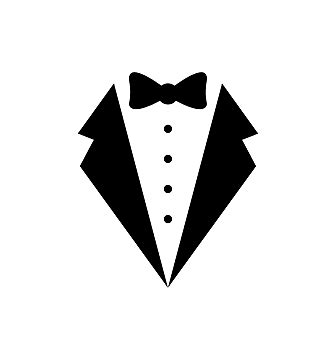 Black bow tie silhouette transparent background suit with bow tie ...