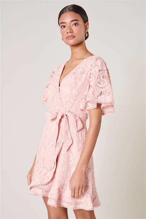 Le Lune Faux Wrap Lace Dress Sugarlips