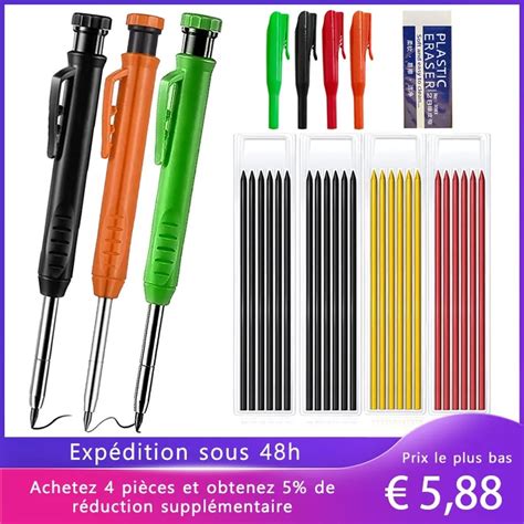 Ensemble De Crayons De Charpentier Solide Outils De Travail De Calcul