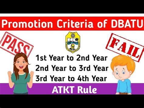 Promotion Criteria Of DBATU 2023 ATKT Rule Passing Criteria