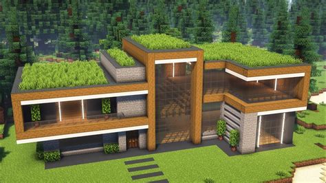 Modern Spruce House 🛠️ Minecraft Tutorial Youtube