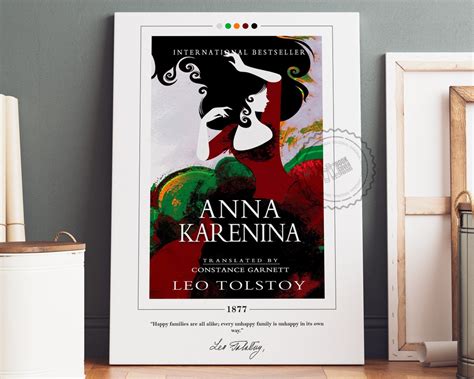 Anna Karenina Book Cover Poster Leo Tolstoy, Anna Karenina Poster, Anna ...