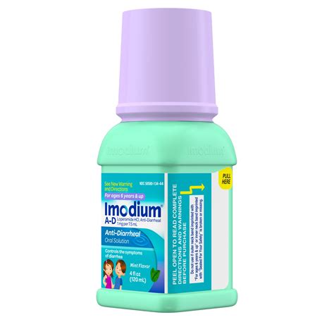 Imodium A D Liquid Anti Diarrheal Medicine For Kids Mint 4 Fl Oz