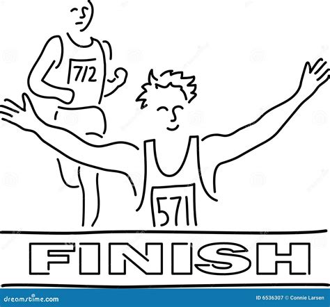 Runners Finish Line Cartoon Royalty-Free Illustration | CartoonDealer ...