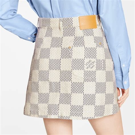 Damier Azur Denim A Line Mini Skirt Women Ready To Wear Louis