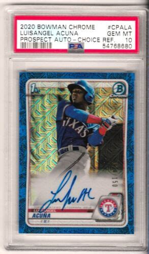 Bowman Chrome Luisangel Acuna Blue Choice Refractor St Auto