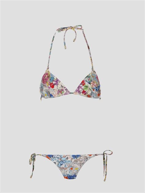 Zimmermann Clover Spliced Mini Tri Bikini Multicolour Editorialist