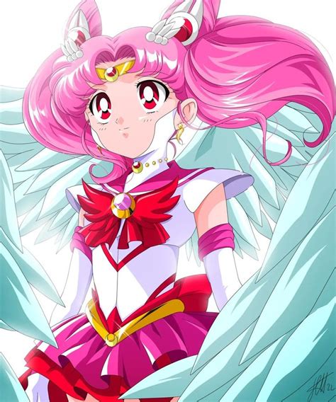 An Anime Character With Pink Hair And Angel Wings