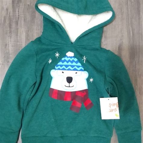 Sherpa Lined Fleece Bear Hoodie