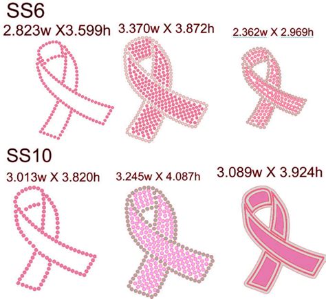 Rhinestone Design Template Small Breast Cancer Ribbon Cap Logo Ss