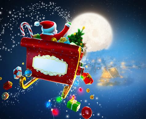 Santa's Sleigh Christmas Wallpapers - Top Free Santa's Sleigh Christmas Backgrounds ...