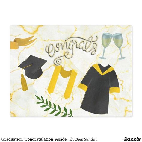 Graduation Congratulation Academic Hat And Gown Tissue Paper Zazzle