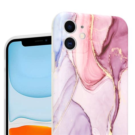 Marmeren Iphone 11 Hoesje Met Camerabescherming Paars Phone Factory