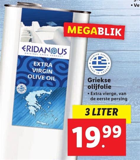 Griekse Olijfolie 3 Liter Aanbieding Bij Lidl