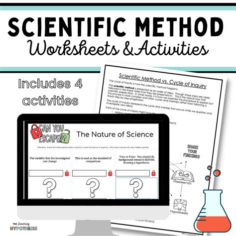 Scientific Method Worksheet And Activities The Learning Hypothesis