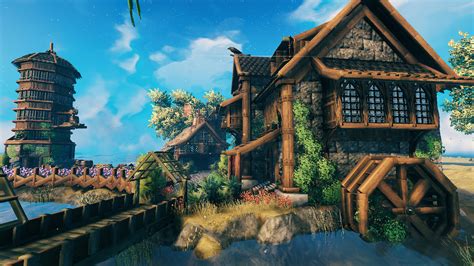 Medieval Watermill Farmhouse Valheim Build