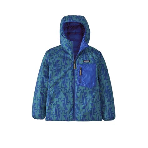 Kids Patagonia Reversible Down Sweater Hoody Abstract Penguin Belay