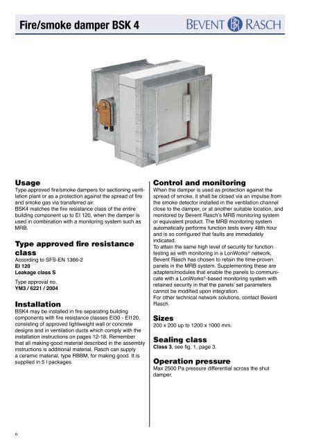 Fire/smoke damper BSK 4 - Motorised Air Products