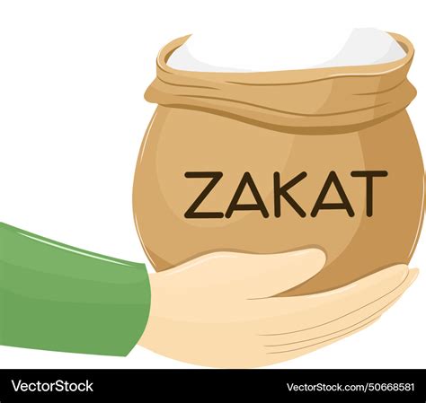 Hand Holding Rice Bag For Zakat Fitrah Royalty Free Vector