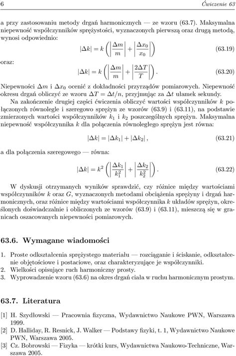 Wyznaczanie współczynnika sprężystości sprężyn i ich układów PDF Free