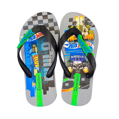 Chinelo Infantil Tiras De Dedo Menino Ipanema Hot Wheels Tyre Cor Cinza Shopee Brasil