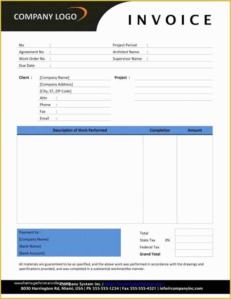 Construction Invoice Template Excel Free Of Contractor Invoice Template Excel ...