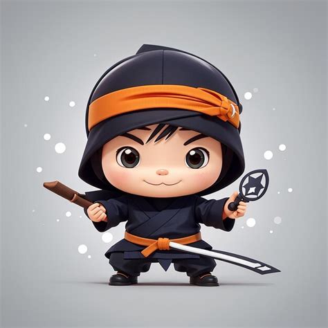 Lindo Dibujo De Ninja Shuriken Con Palo Dibujos Animados Icono