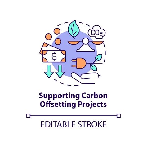 Supporting carbon offsetting projects concept icon. Neutralizing carbon emissions abstract idea ...