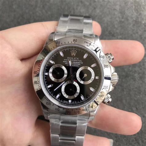 Replica Rolex Daytona Cosmograph N Stainless Steel Black Dial