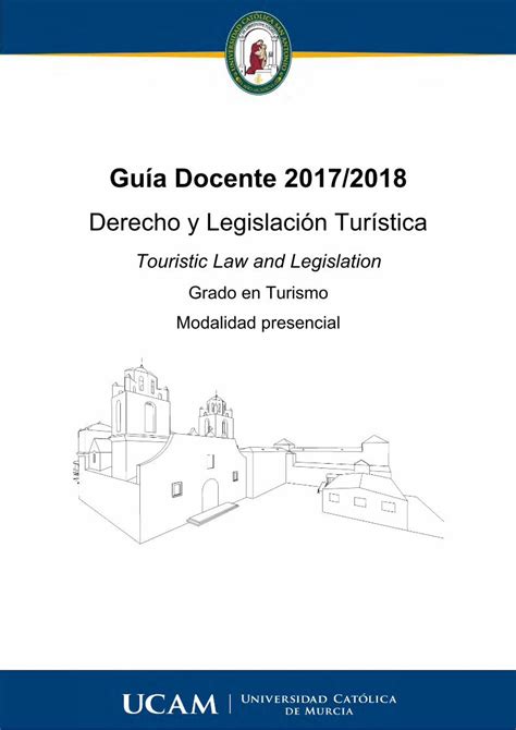 Pdf Guía Docente 20172018 · Derecho Y Legislación Turística Derecho