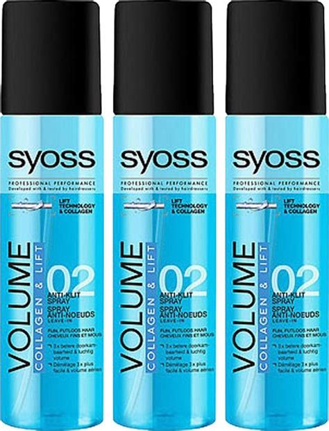 Syoss Volume Collagen And Lift Anti Klit Spray Tripple Voordeel X