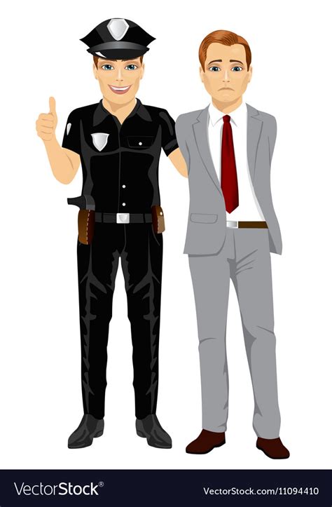 Policeman Arresting Businessman Royalty Free Vector Image