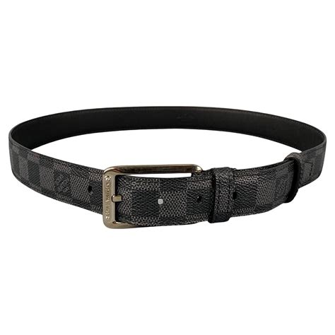 Louis Vuitton Size 36 Black Grey Damier Leather Belt At 1stdibs Louis